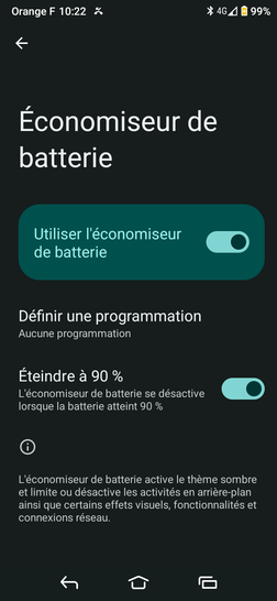 Étape 5 : Allez sur le bouton virtuel correspondant à Activer automatiquement : il glisse vers la droite.
