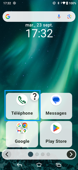 Étape 1 : Depuis l'écran d'accueil, sélectionnez Téléphone.