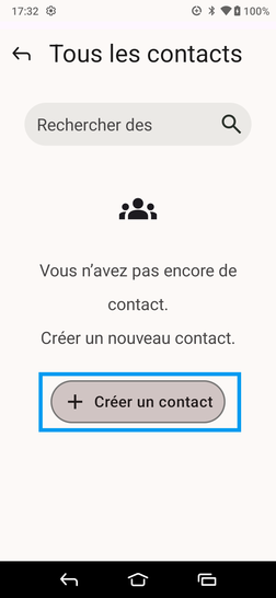 Étape 3 : Allez sur l'icône Créer un contact.