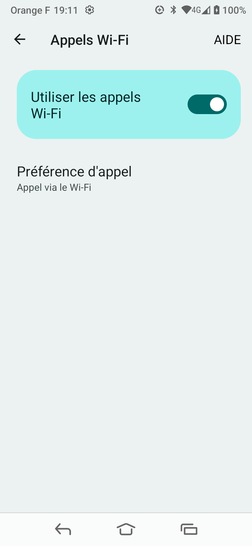 Étape 9 : Les appels Wi-Fi sont activés.