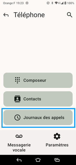 Étape 2 : Choisissez Journaux des appels.