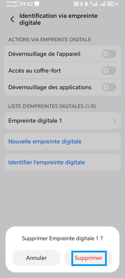 Étape 6 : Confirmez avec Supprimer.