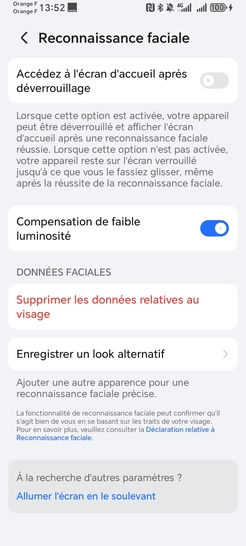 Étape 7 : La configuration est effectuée, votre visage est enregistré.Nous espérons que ces instructions vous seront utiles pour profiter pleinement de votre mobile Honor X5c Plus 4G.Chez Orange, nous sommes toujours là pour vous aider à tirer le meilleur parti de votre expérience mobile.