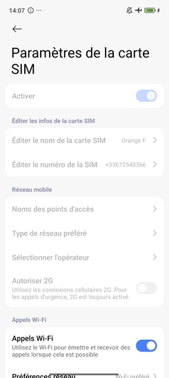 Étape 5 : Les Appels Wi-Fi sont activés (le curseur devient bleu).pour les désactiver faites glisser le curseur Appels Wi-Fi vers la gauche. La manipulation sera la même pour l'autre carte SIM si celle-ci est insérée.Nous sommes là pour vous assurer une transition en douceur vers cette technologie pratique.