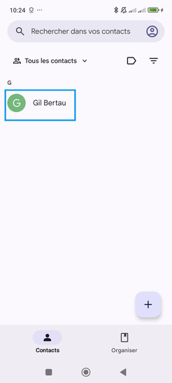 Étape 3 : Définissez un contact à modifier.