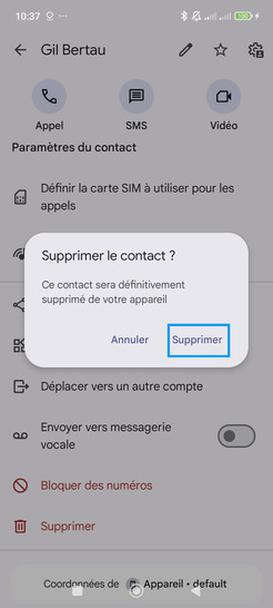 Étape 5 : Confirmez la suppression.
