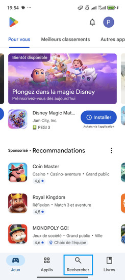 Étape 2 : Choisissez l'onglet Rechercher.