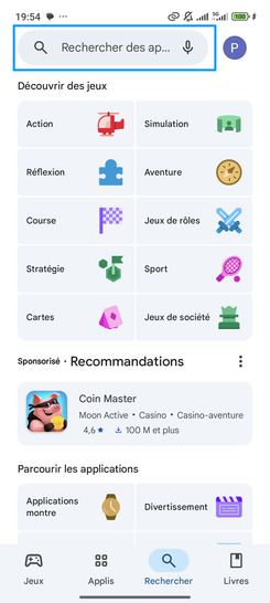 Étape 3 : Allez dans la zone de recherche.