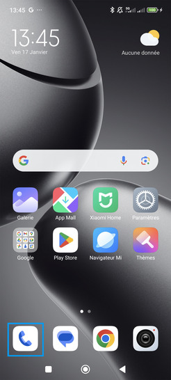Étape 1 : Sélectionnez l'icone Téléphone.