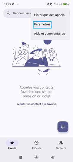 Étape 3 : Sélectionnez Paramètres.