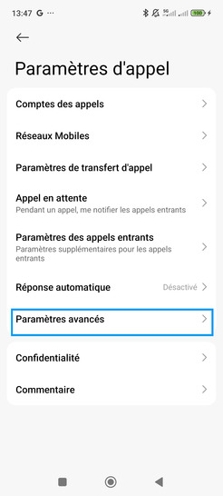 Étape 5 : Allez sur Paramètres avancés.