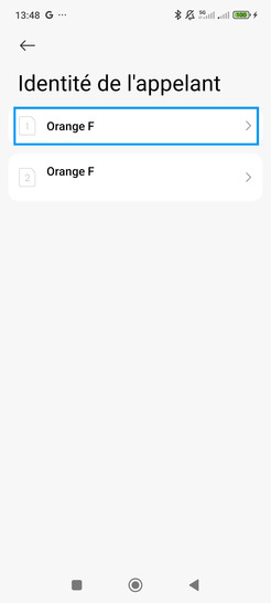 Étape 7 : Sélectionnez une carte SIM (Exemple SIM 1).
