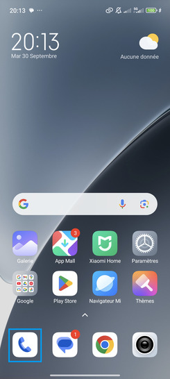 Étape 1 : Sélectionnez l'application Téléphone.