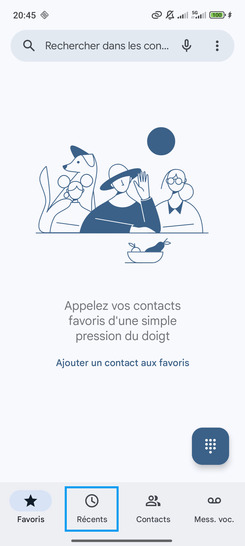 Étape 2 : Choisissez l'onglet Récents.