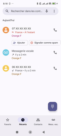 Étape 3 : Le journal des appels se présente de la manière suivante : - Les appels avec une flèche montante indiquent les appels émis.- Les appels avec une flèche descendante indiquent les appels reçus.- Les appels avec une flèche cassée rouge indiquent les appels en absence.Nous comprenons que chaque appel peut être important, et c'est pourquoi nous mettons tout en œuvre pour vous offrir une expérience utilisateur intuitive et efficace.