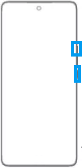 Étape 1 : Depuis n'importe quel écran, faites un appui long sur Marche/Arrêt et volume Haut.