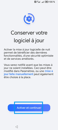 Étape 20 : Conserver votre logiciel à jour : allez sur Activer et continuer.