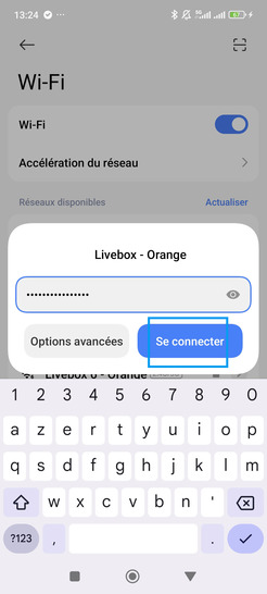 Étape 4 : Saisissez le mot de passe de la Livebox et terminez avec Se connecter.