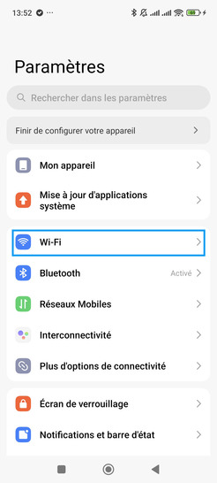 Étape 2 : Allez sur Wi-Fi.