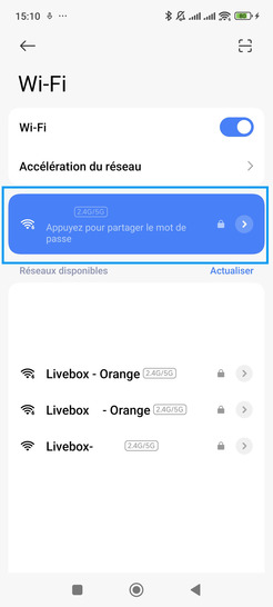 Étape 3 : Allez sur l'équipement connecté.
