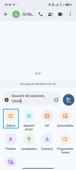 Étape 6 : Sélectionnez Galerie.