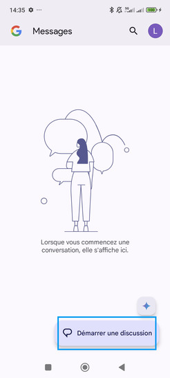 Étape 2 : Allez sur Démarrer une discussion.