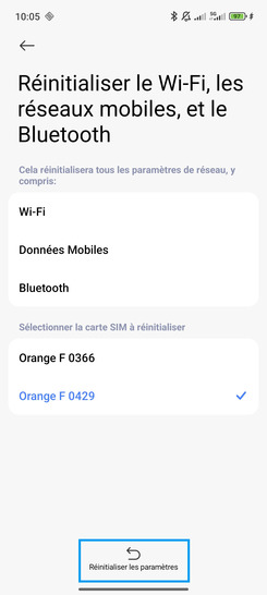 Étape 4 : Cliquez sur Réinitialiser les paramètres.