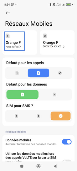 Étape 3 : Sélectionnez une carte SIM.
