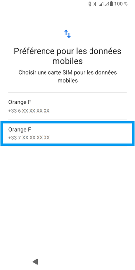 Étape 4 : Définissez la carte SIM qui gèrera les données mobiles.vous aurez la possibilité de modifier votre choix par la suite.