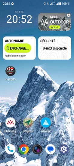 Étape 19 : Le mobile affiche l'écran d'accueil. Le terminal est prêt à l'utilisation.Nous sommes à vos côtés pour garantir que votre transition vers le Crosscall Stellar X5s 5G se fasse en toute fluidité.