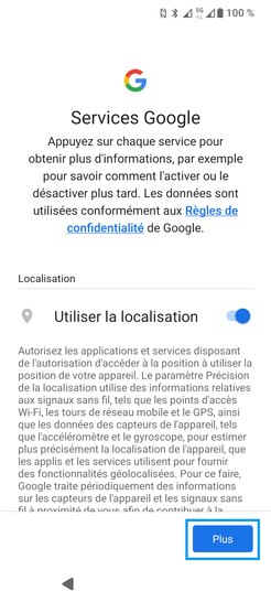 Étape 12 : Prenez connaissance des conditions d'utilisation des services Google avec Plus par deux fois.