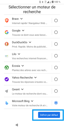 Étape 25 : Validez avec Définir par défaut.