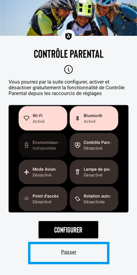Étape 28 : Contrôle parental (second écran) : à nouveau, sélectionnez Passer.