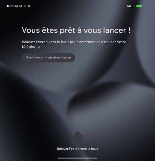Étape 21 : Balayez l'écran vers le haut pour accéder à la page d'accueil.