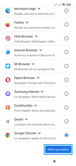 Étape 14 : Validez avec Définir par défaut.