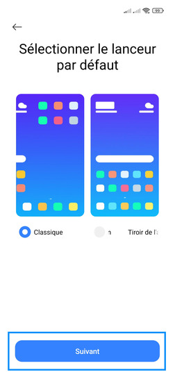Étape 20 : Définissez votre type d'écran principal puis validez-le avec Suivant.