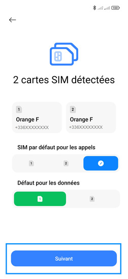 Étape 6 : Validez avec Suivant.