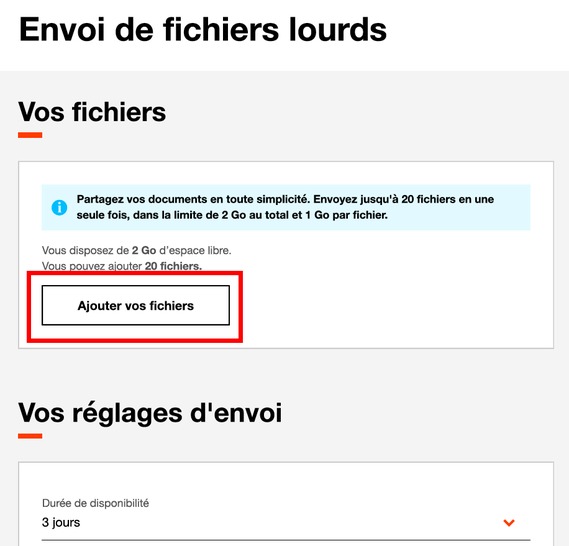 Messagerie Pro envoyer vos fichiers lourds Assistance Orange Pro — free download