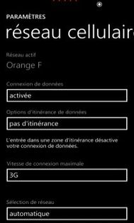 Nokia Lumia 520 : activer ou désactiver la connexion de données en