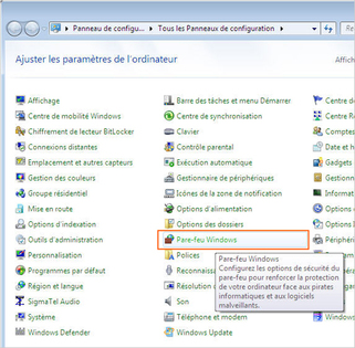 Windows 7 : gérer le pare-feu - Assistance Orange