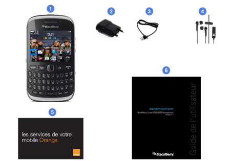 Blackberry curve 9320, contenu du coffret.