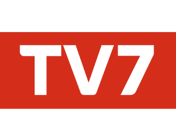 Logo TV7 sur fond rouge
