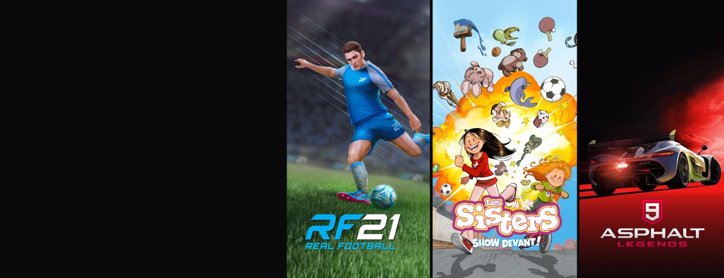 pass jeux video en streaming orange RF21 REAL FOOTBALL - les sisters show devant - ASPHALT LEGENDS