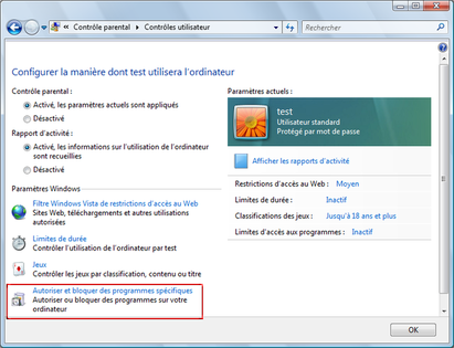 windows vista utiliser le controle parental assistance orange