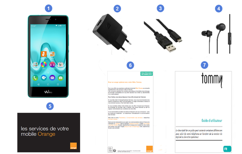 Wiko Tommy, contenu du coffret.