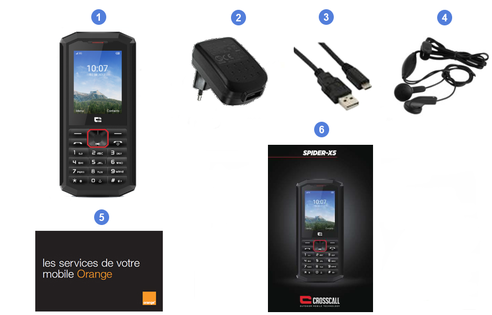 Crosscall Spider X5, contenu du coffret.