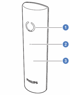 La face arrière du combiné du téléphone Philips Linea Lux M345