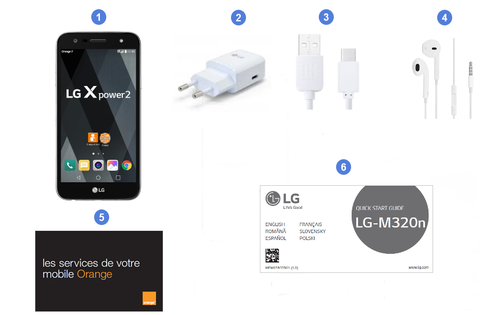 LG X power2, contenu du coffret.