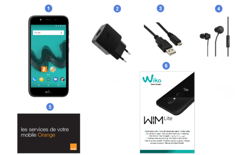 Wiko WIM Lite, contenu du coffret.