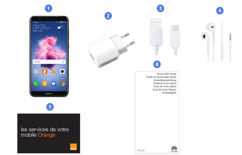 Huawei P Smart, contenu du coffret.